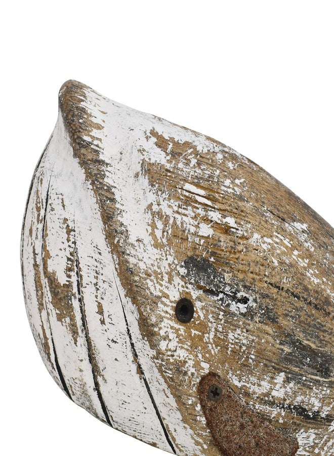 Linfevisi Wooden Whale Decor Tabletop Nautical Decor Solid Wood Whales Statue Sculpture Standing Coastal Decor Beach Figurines for Home Sea Decor for Bathroom Ocean Theme House Decor 4.9 Inches Tall - Image 3